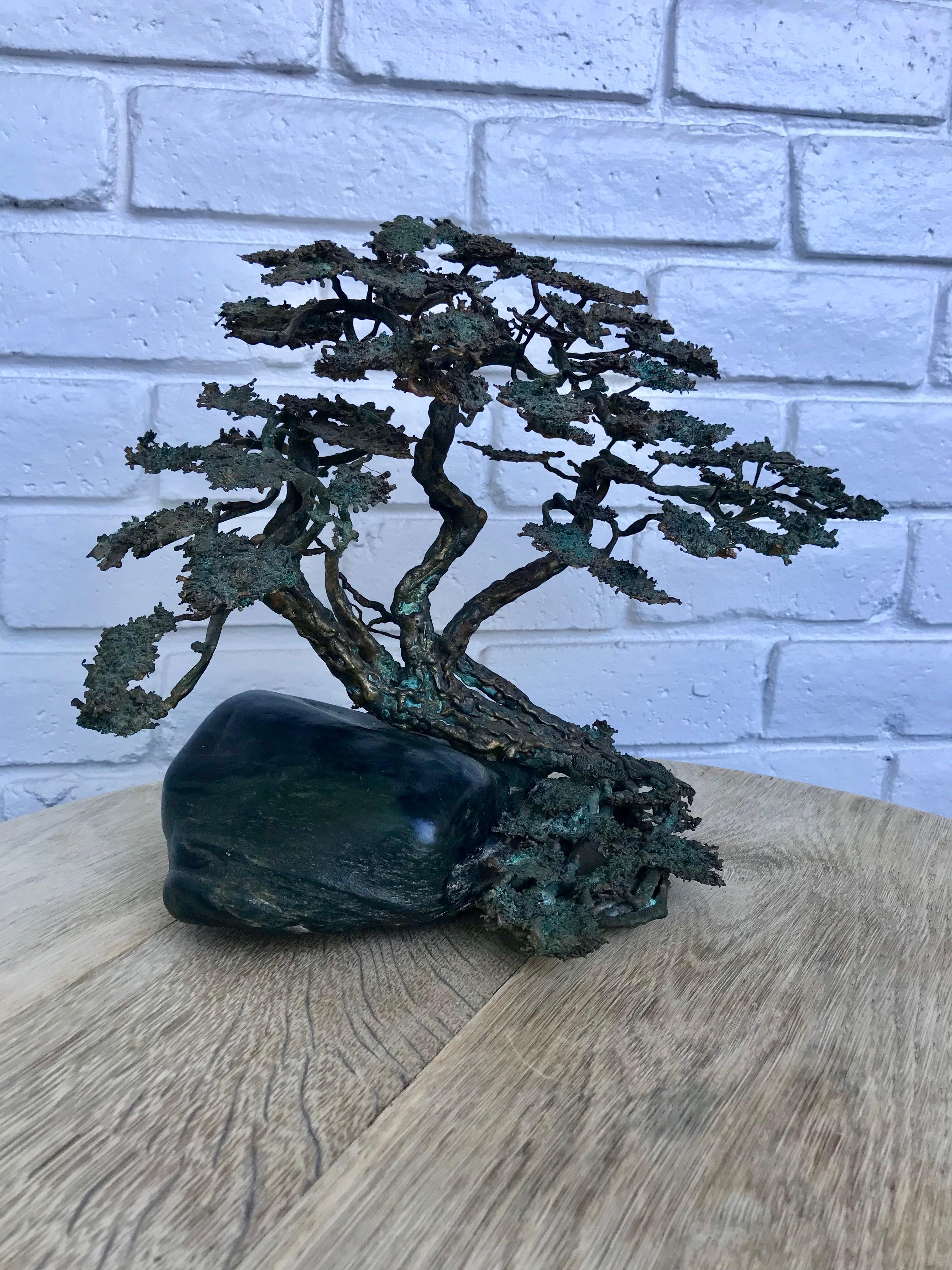 Brutalist Bronze Bonsai Sculpture In Good Condition In North Miami, FL