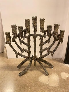Candélabre ou Menorah brutaliste de Daniel Gluck, Californie, années 1970