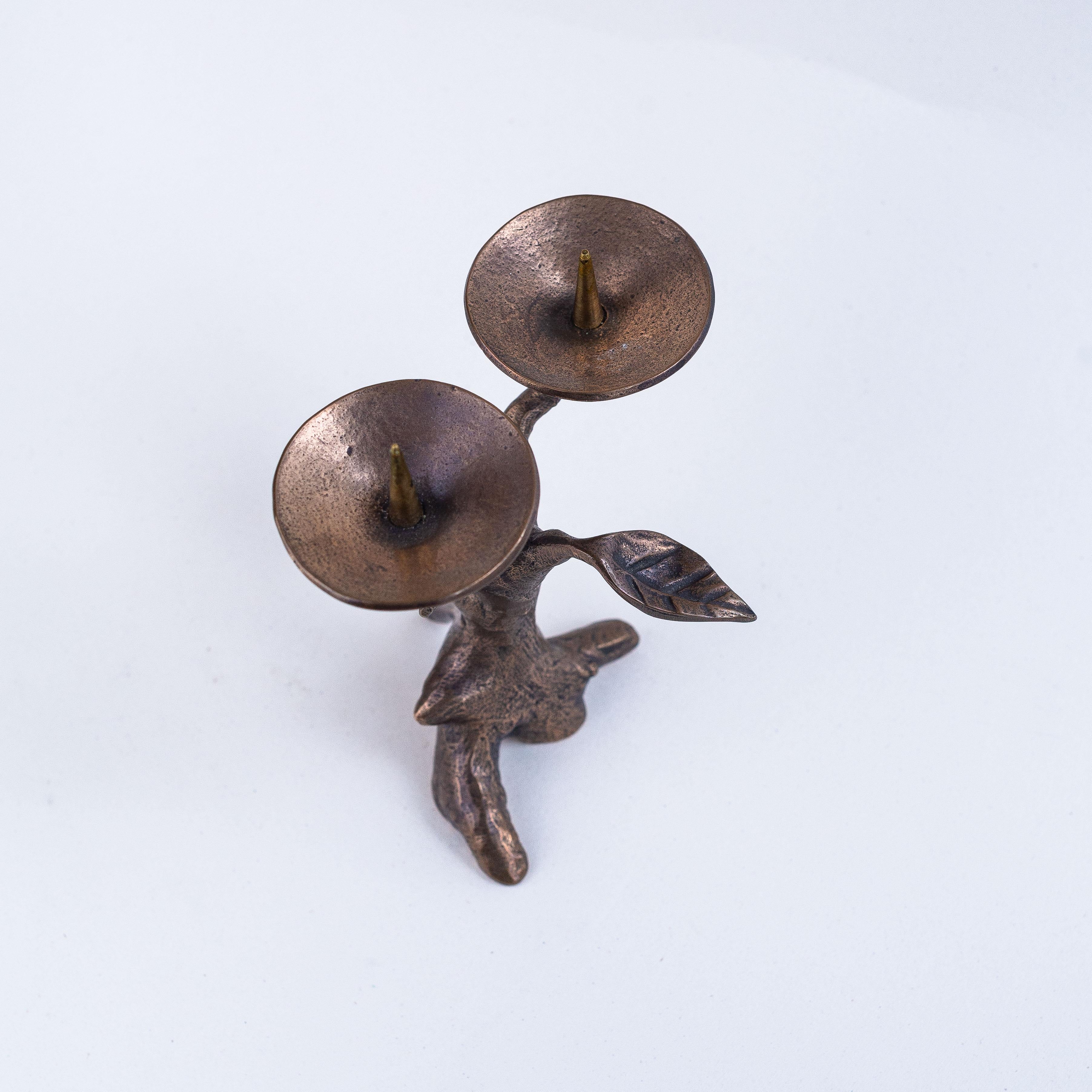 20ième siècle Candélabre brutaliste, arbre et feuilles moderniste, France, années 1970 en vente