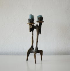 Brutalist Bronze Candleholder, 1960s