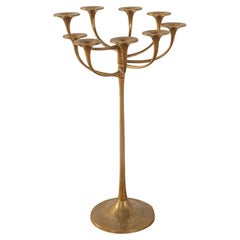 Brutalist Bronze Candle Holder, Michael Harjes