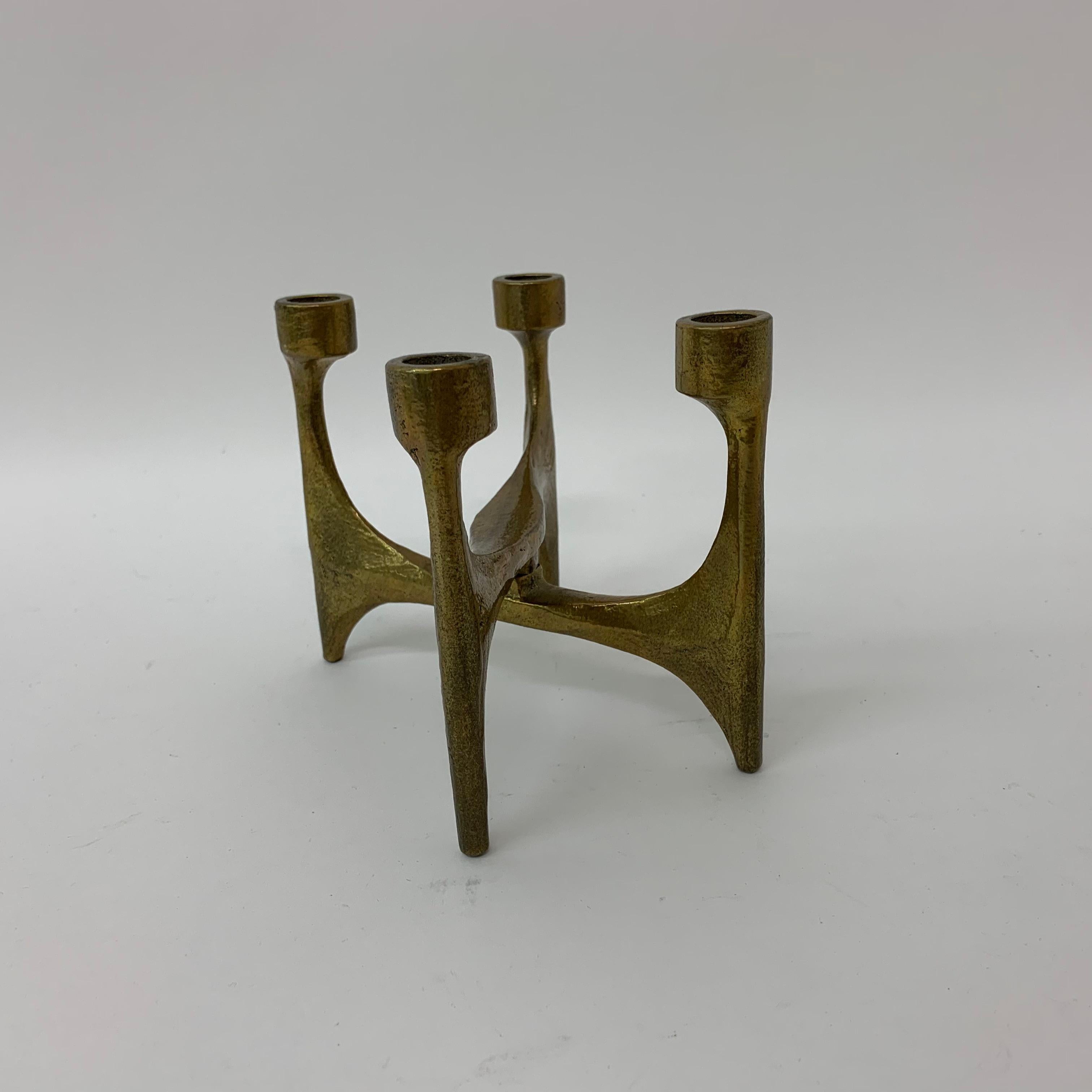 Brutalist Bronze Candle Stick, 1970’s For Sale 9
