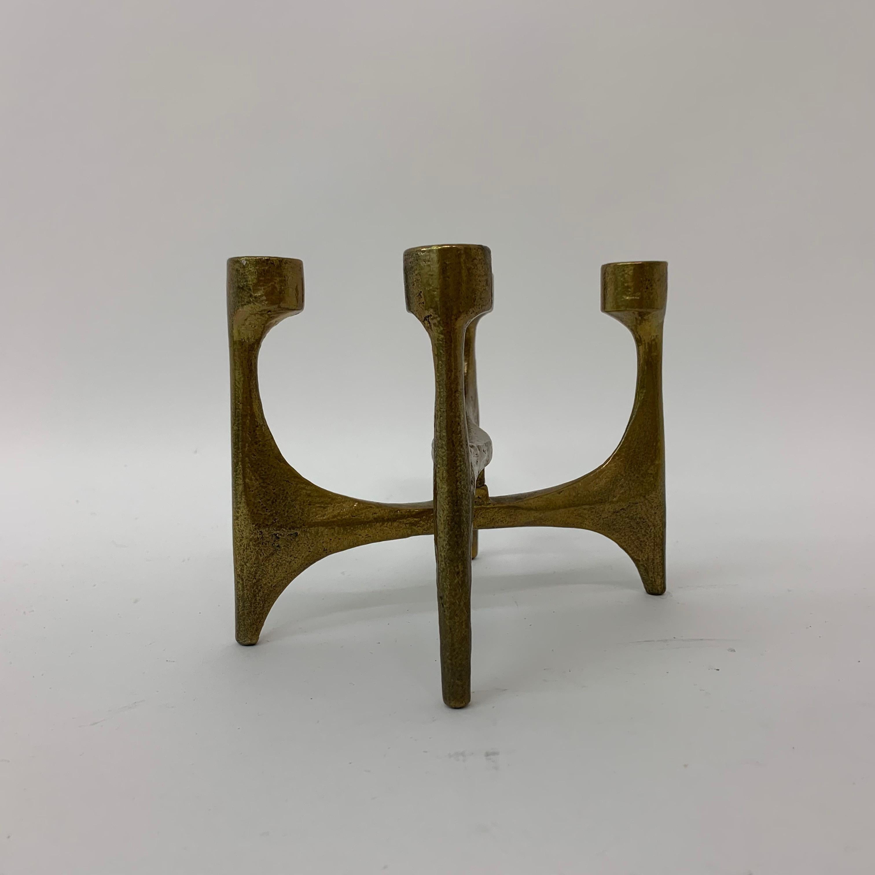 Brutalist Bronze Candle Stick, 1970’s For Sale 3