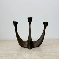 Brutalist bronze candle stick by Horst Dalbeck , 1970s Germany