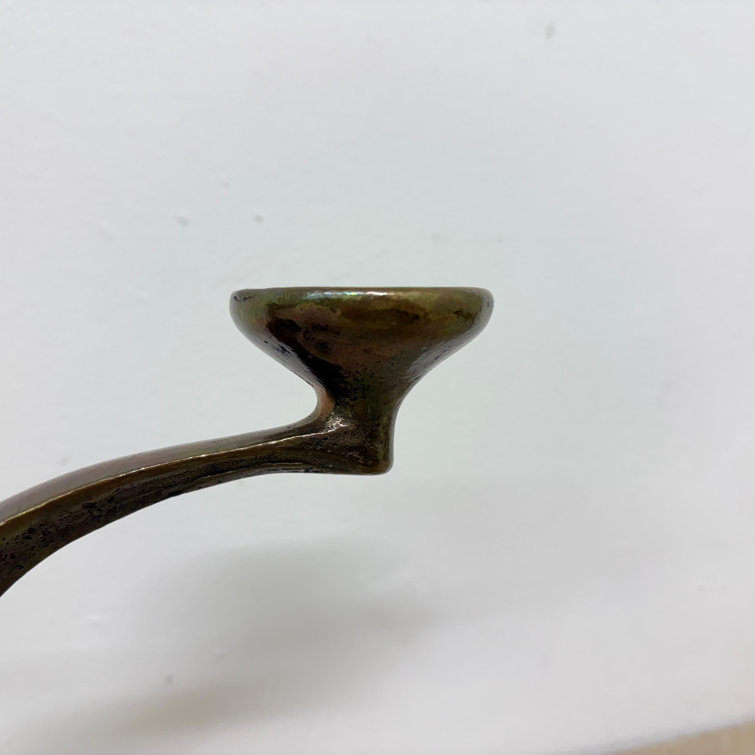 Brutalist bronze candle stick by Michael Harjes , 1970s For Sale 6