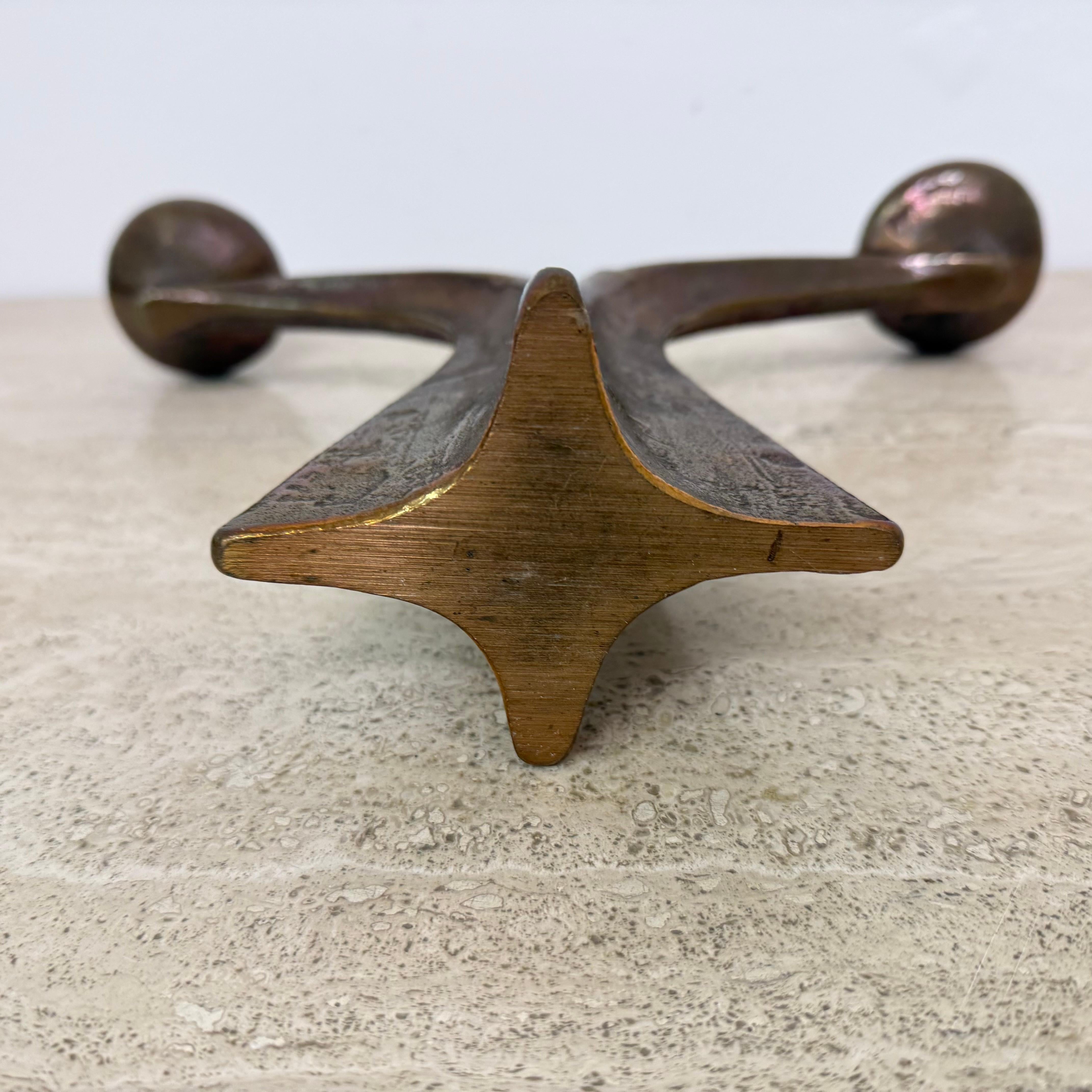 Brutalist bronze candle stick by Michael Harjes , 1970s For Sale 10