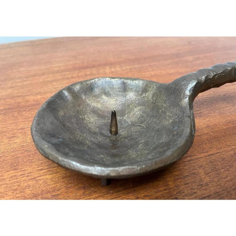 Brutalist Bronze Candleholder 1970s In Excellent Condition For Sale In Hamburg, DE