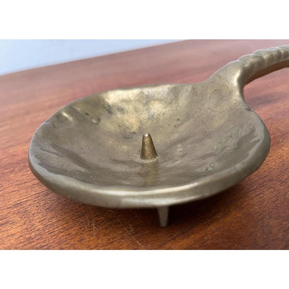 20th Century Brutalist Bronze Candleholder, 1970s For Sale