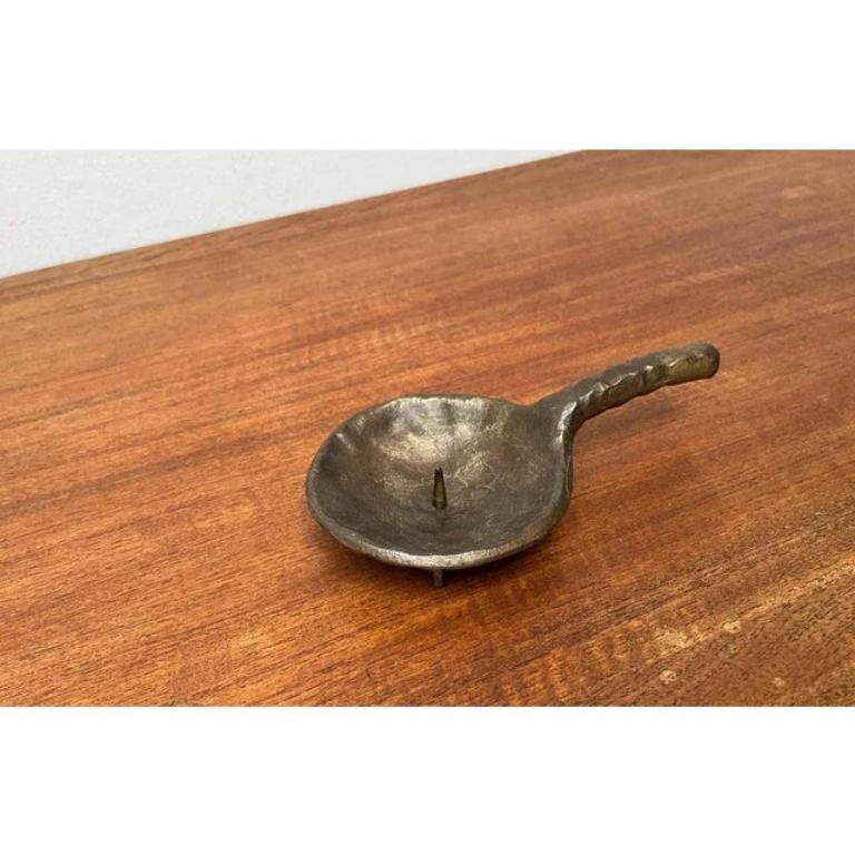 Brutalist Bronze Candleholder 1970s For Sale 3