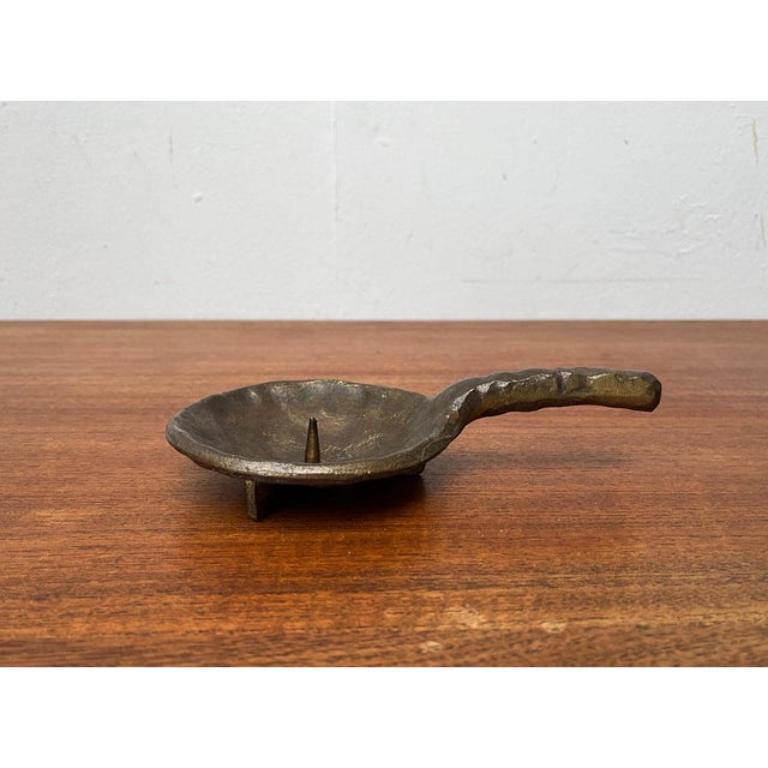 Brutalist Bronze Candleholder 1970s For Sale 5
