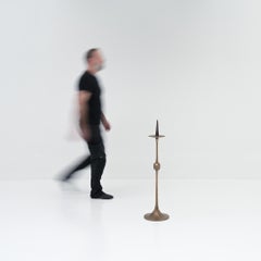 Brutalist Bronze Church Candlestick