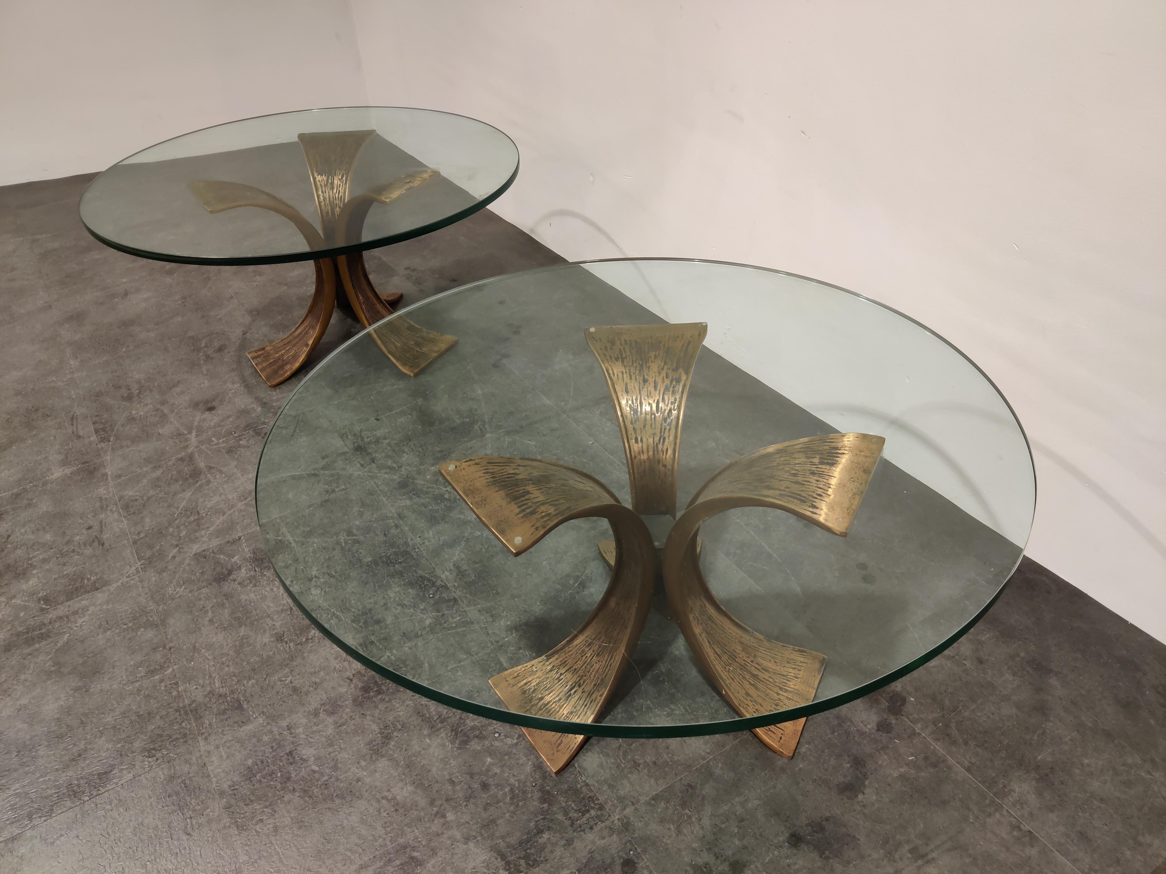 Late 20th Century Brutalist Bronze Coffee Tables or Side Tables, 1970s