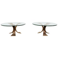 Brutalist Bronze Coffee Tables or Side Tables, 1970s