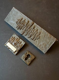 Brutalist Bronze Door Furniture Set