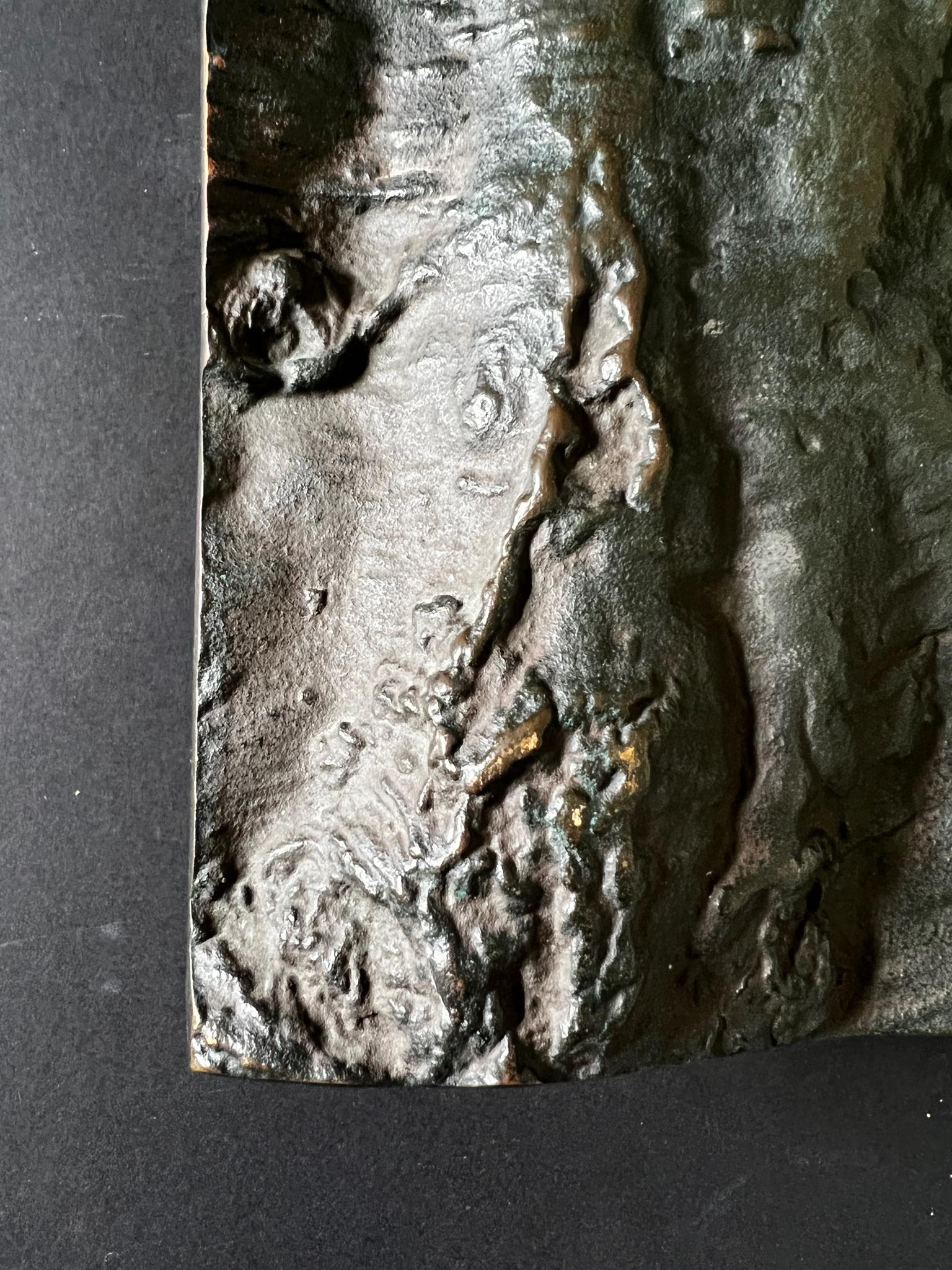 Brutalist Bronze Door Furniture Set with Tree Bark Pattern For Sale 4