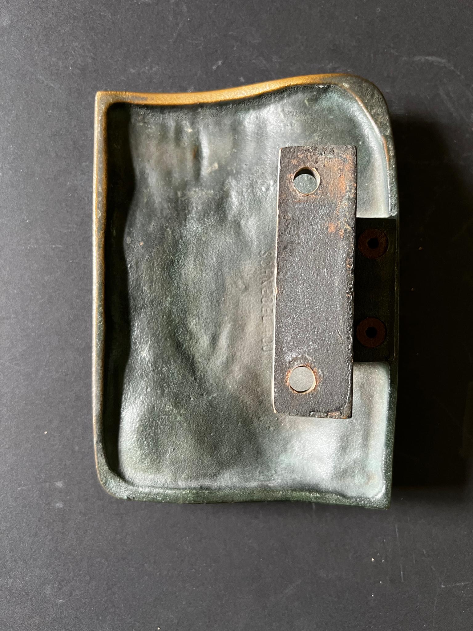 Brutalist Bronze Door Furniture Set with Tree Bark Pattern For Sale 5