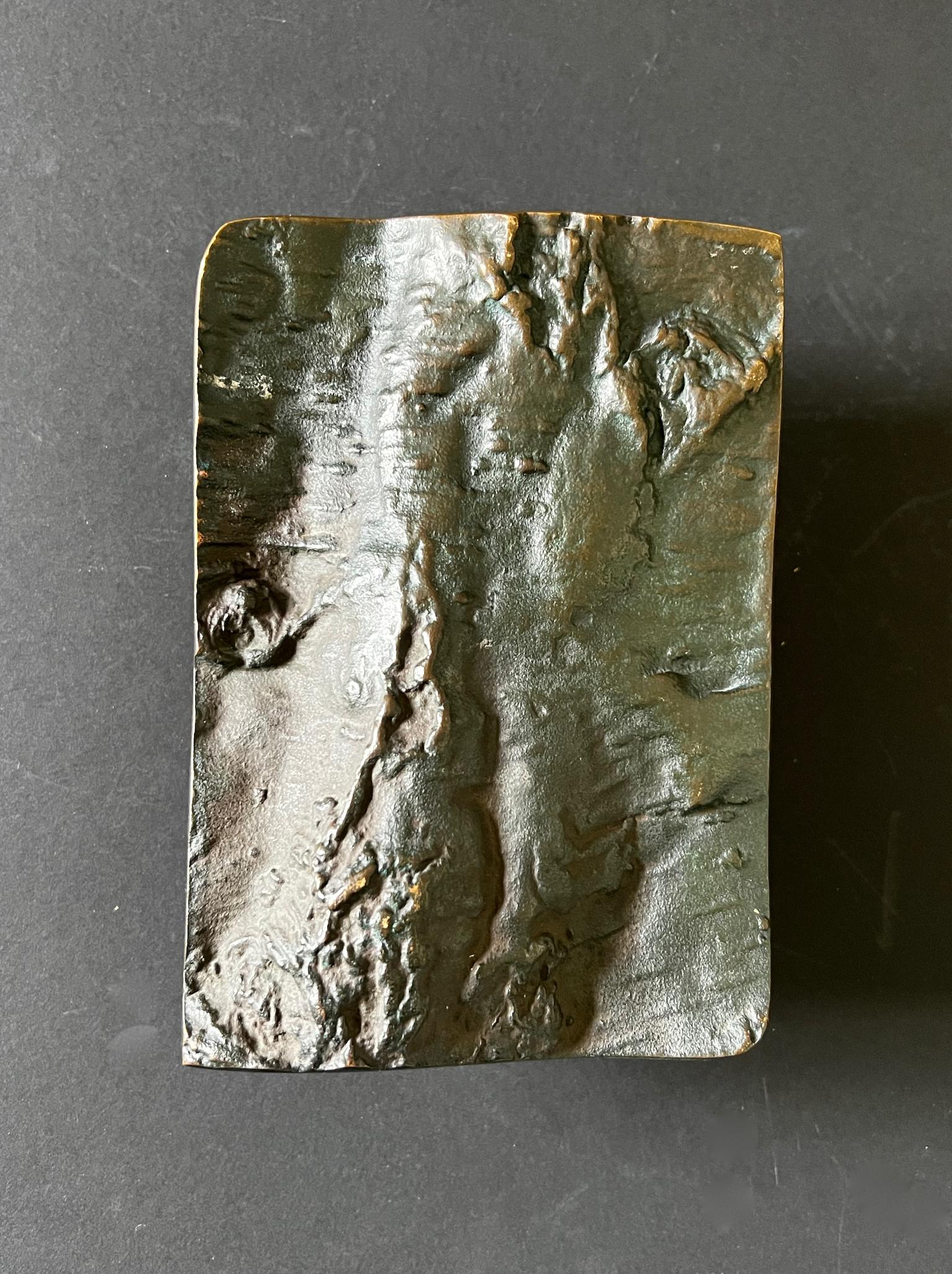 European Brutalist Bronze Door Furniture Set with Tree Bark Pattern For Sale