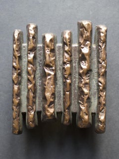 Brutalist Bronze Door Handle, Push or Pull Design, Late 20th Century, European