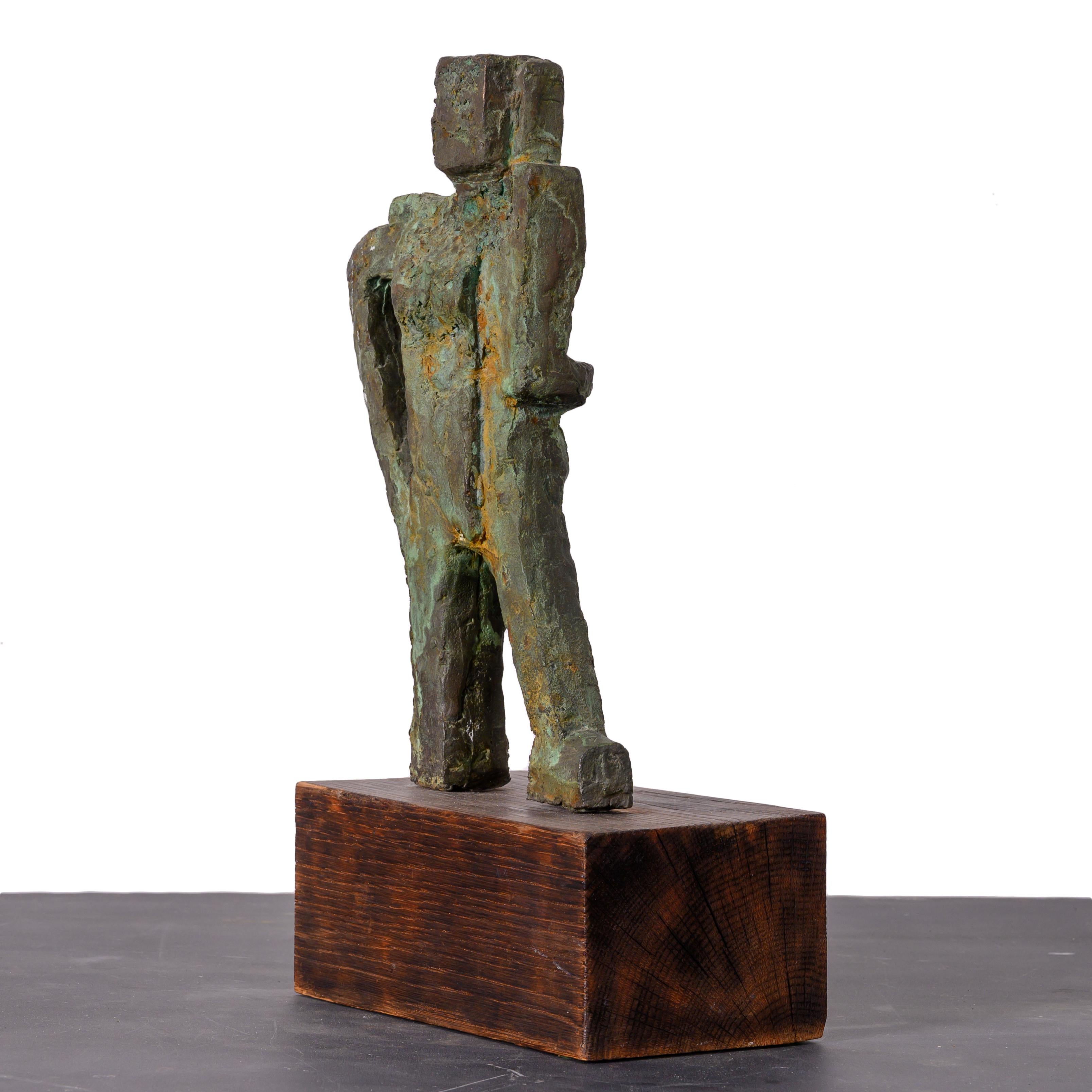 20th Century Brutalist Bronze Figural Sculpture
