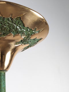 Brutalist bronze floor lamp by Valentí
