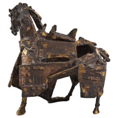 Brutalistische brutalistische Bronzeskulptur eines Pferdes von Venancio Blanco Spanien, 1923-2018