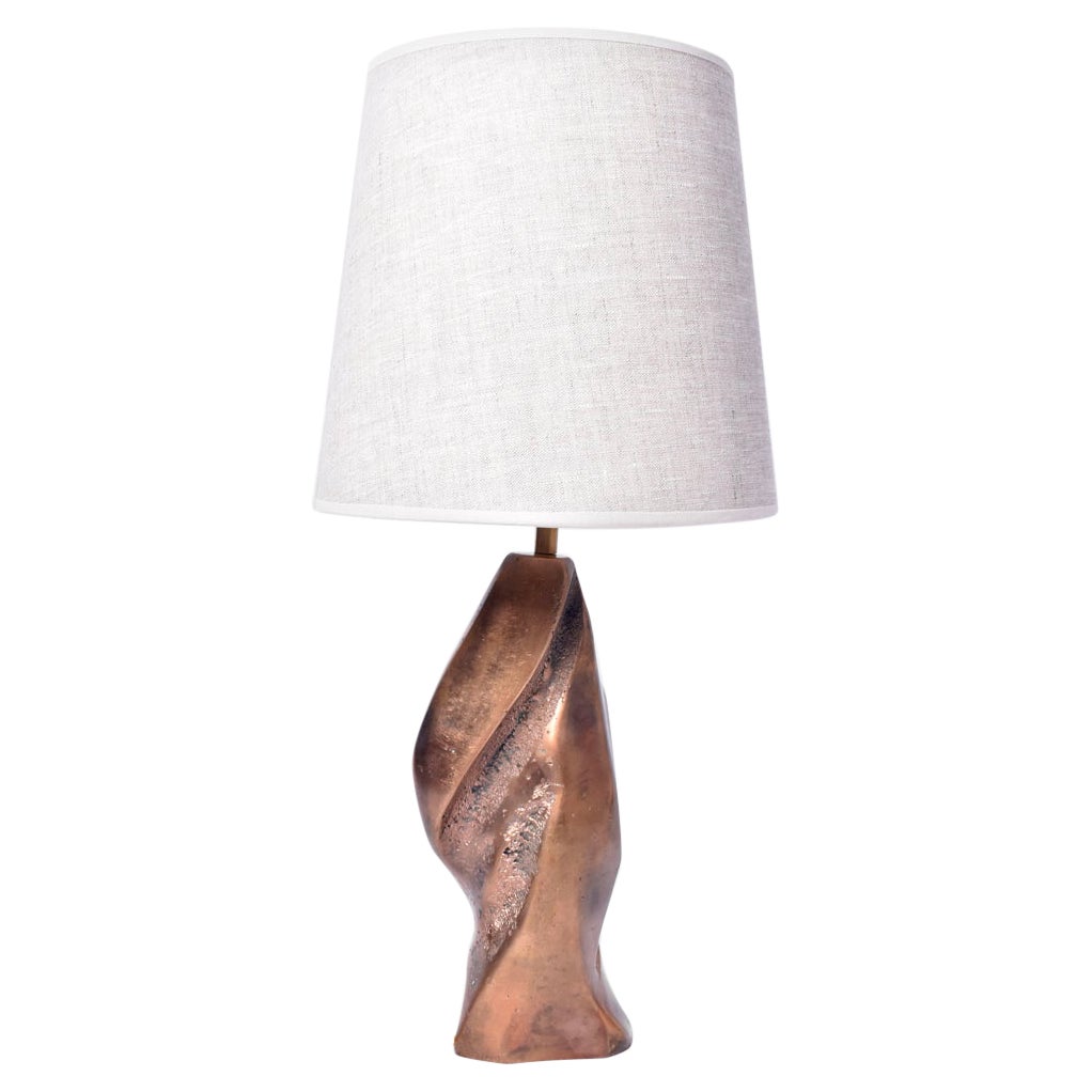 Brutalist bronze lamp, 1960s.