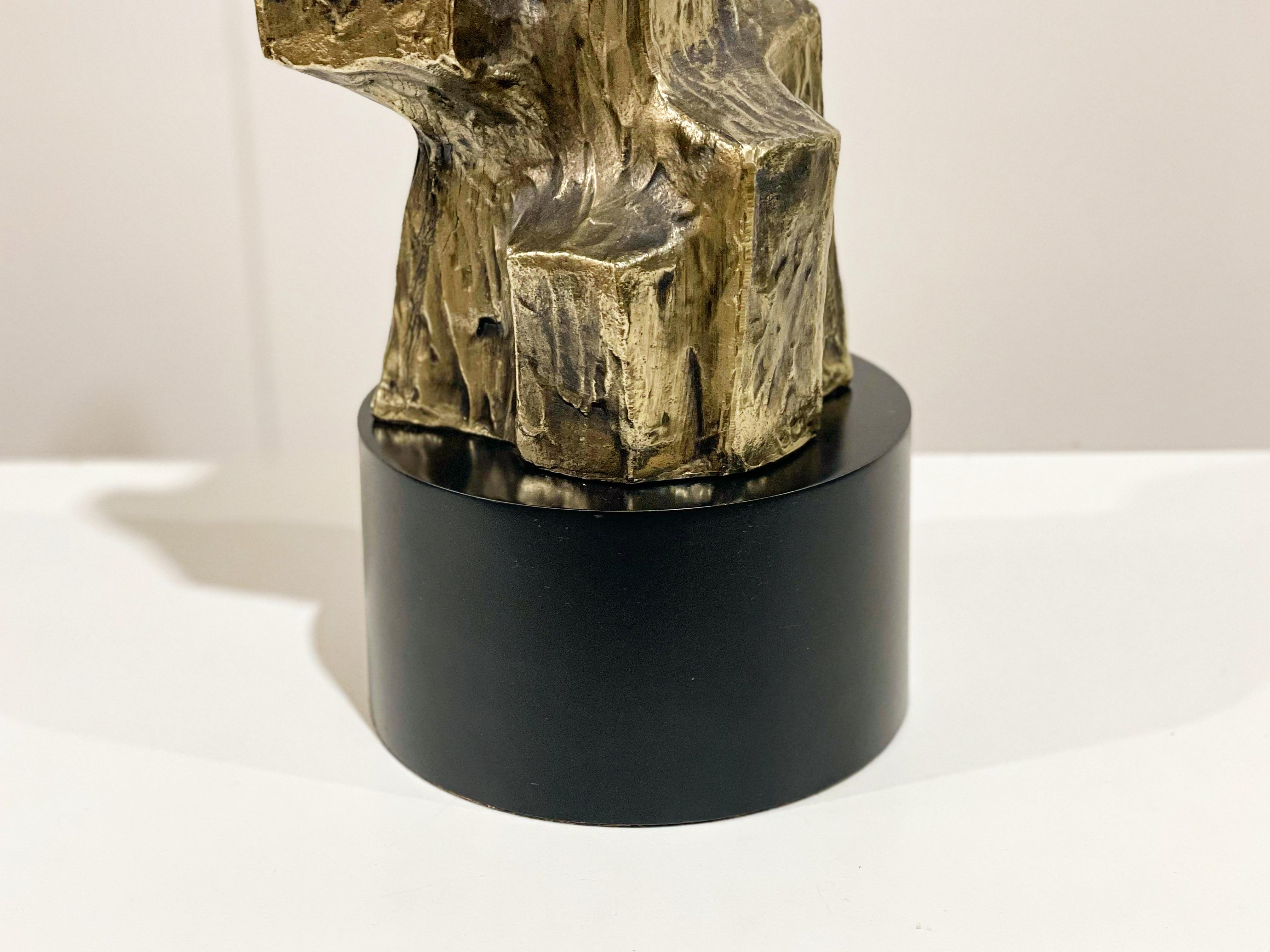 Brutalist Bronze Lamp by Richard Barr for Laurel Lamp Co, After Tempestini 2