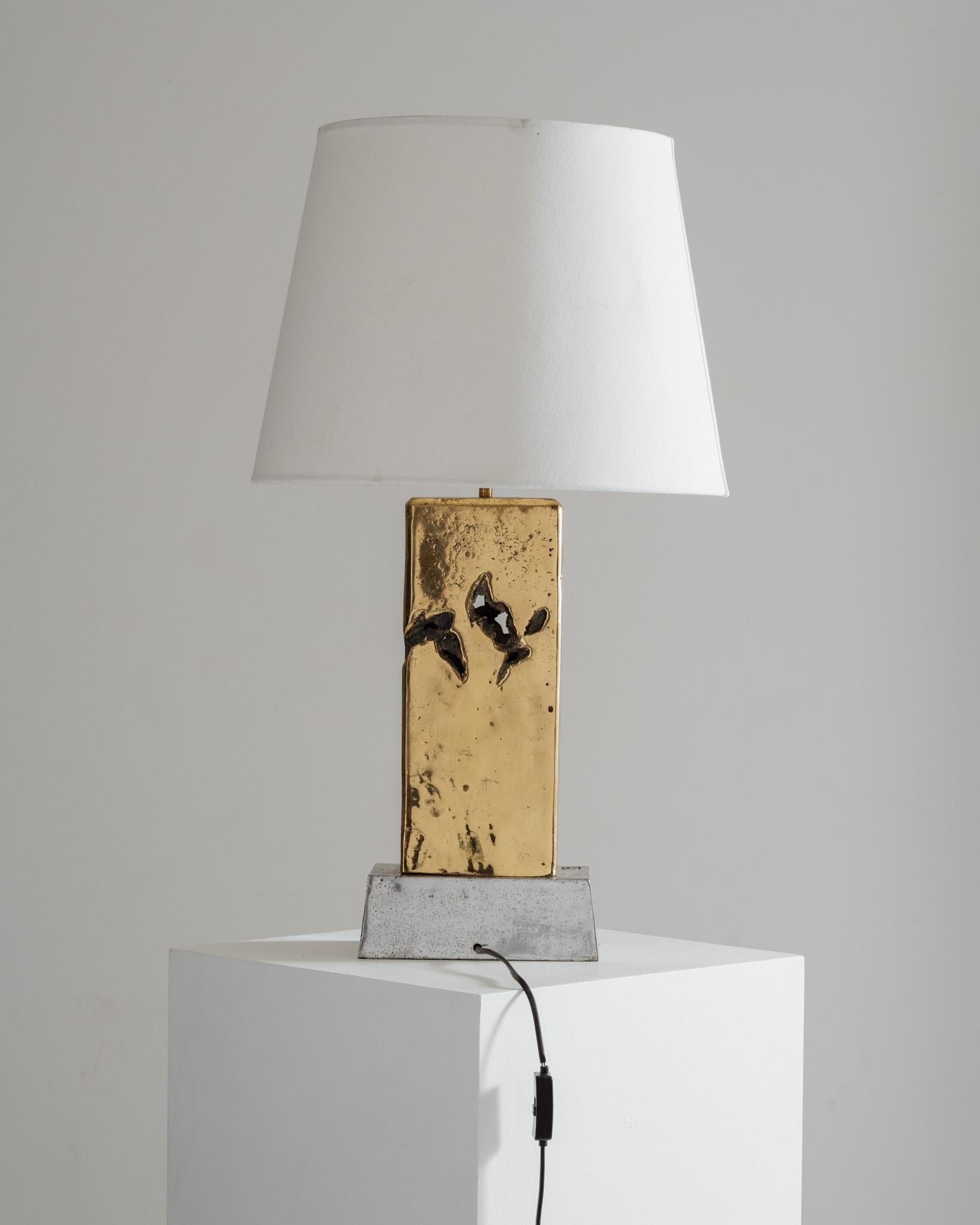 Lámpara de bronce brutalista, David Marshall, años 80 en venta 4
