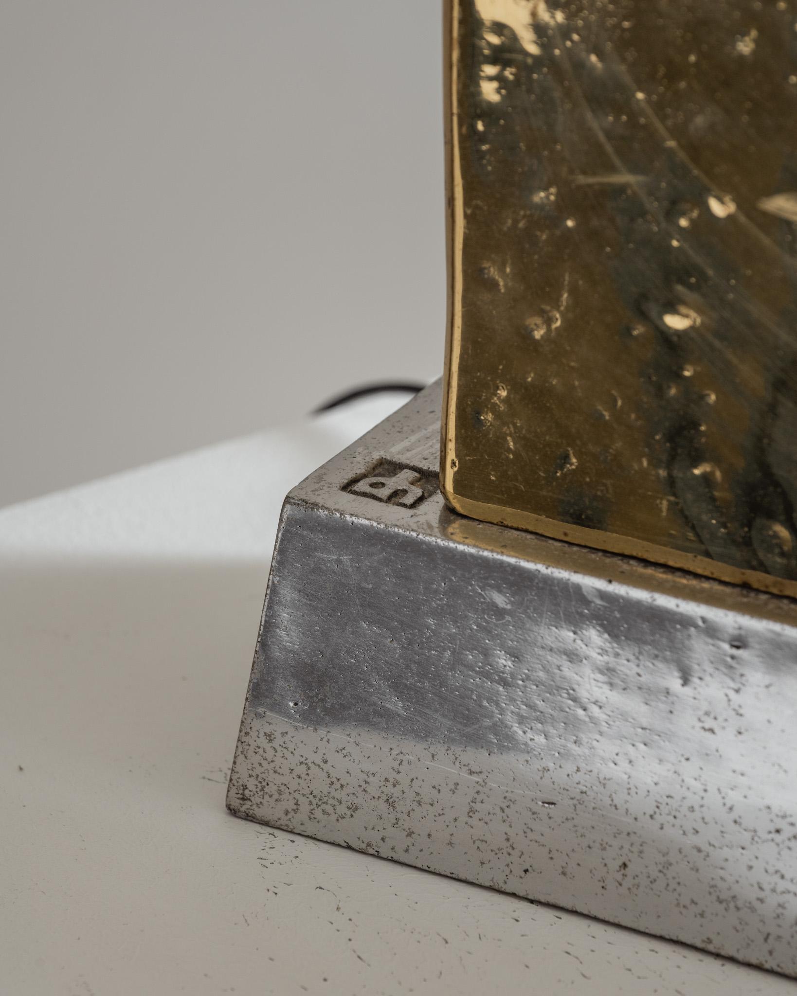 Lámpara de bronce brutalista, David Marshall, años 80 en venta 11