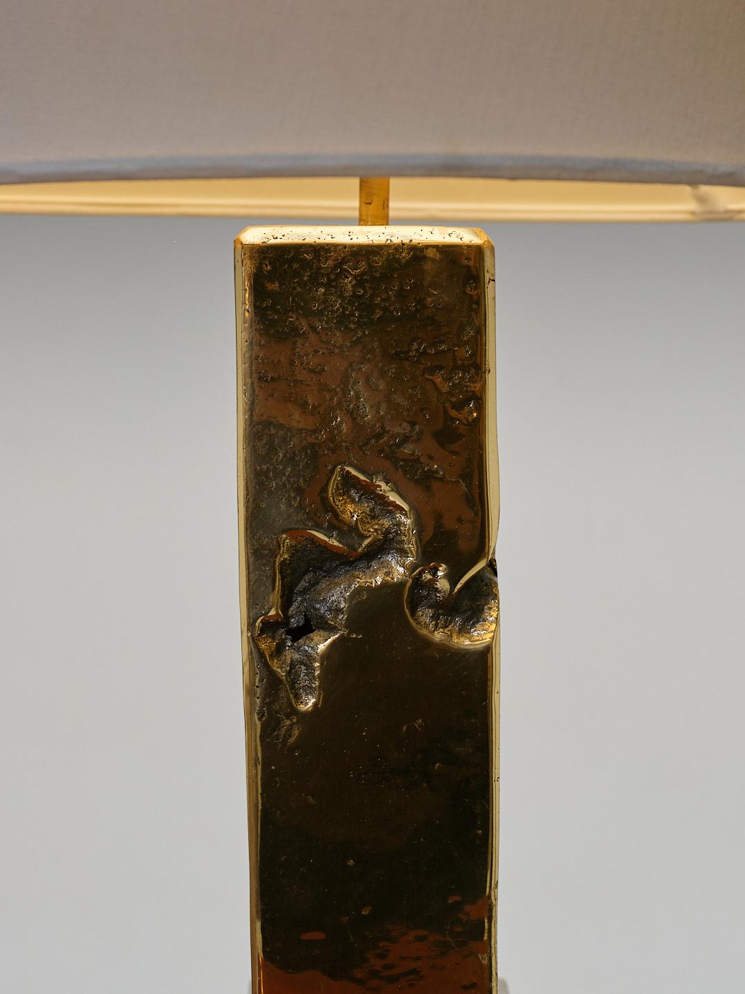 Lámpara de bronce brutalista, David Marshall, años 80 Brutalista en venta