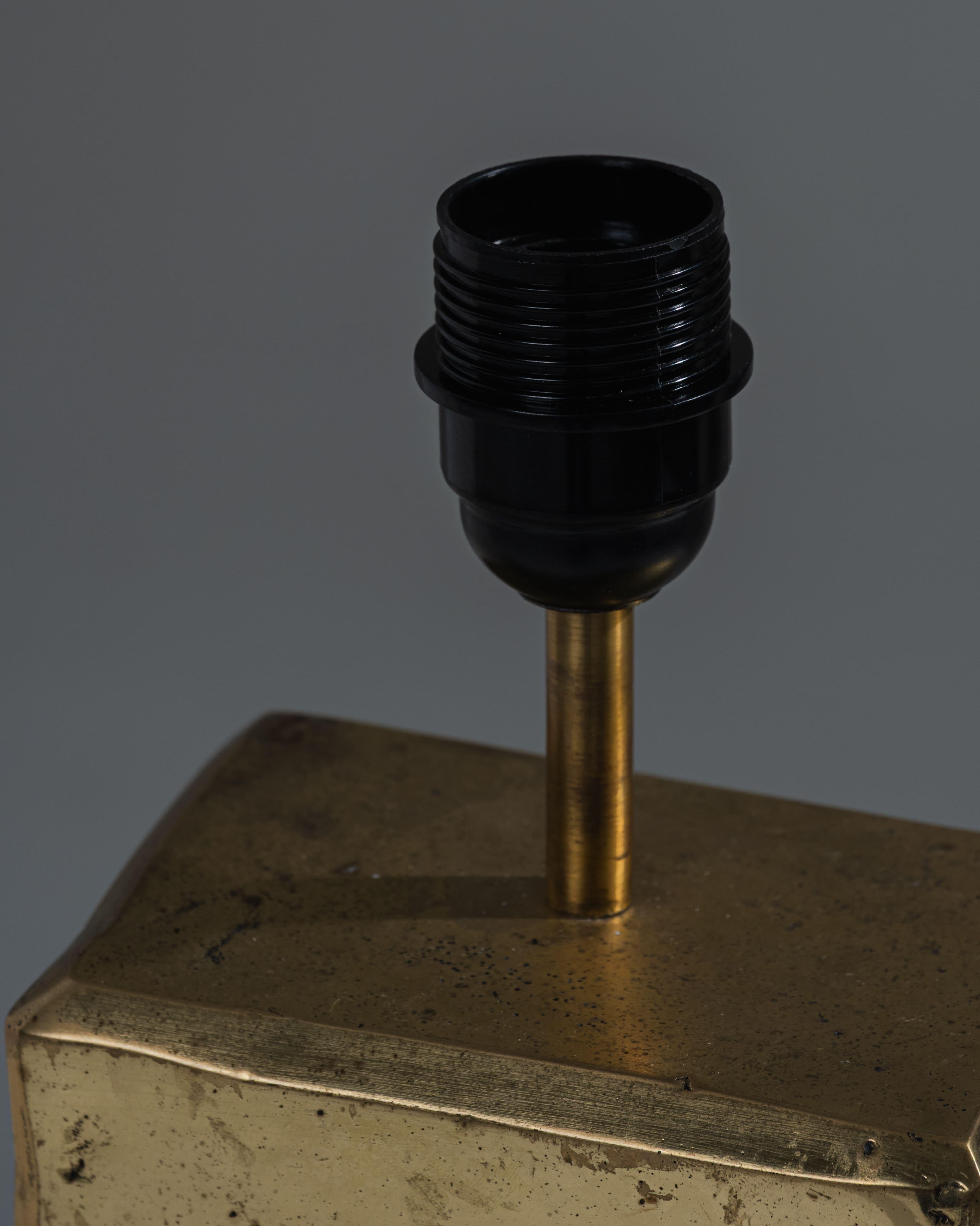 Lámpara de bronce brutalista, David Marshall, década de 1980 en venta 1