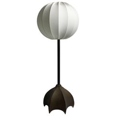 Brutalist bronze large cocoon table lamp, Dutch 1990s