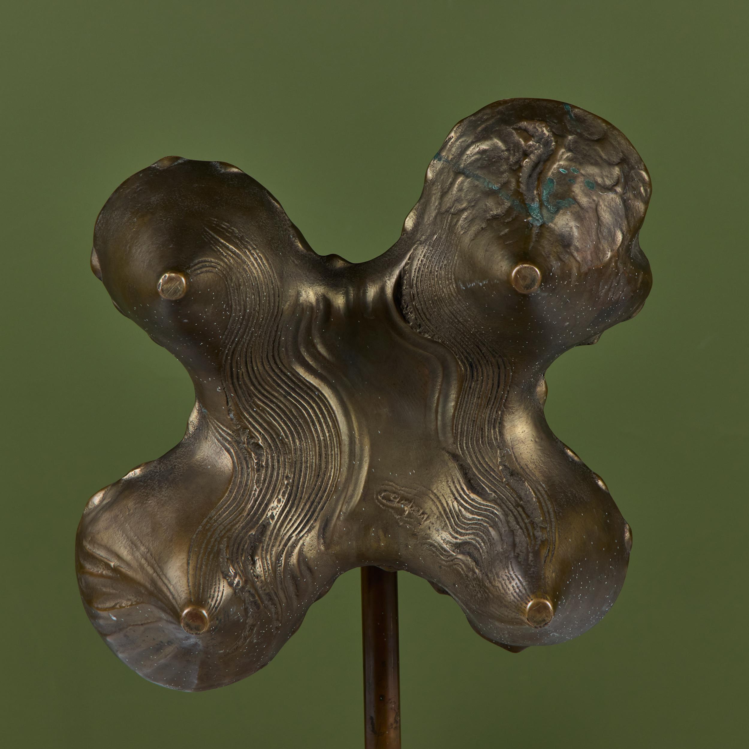 Brutalist Bronze Mounted Sculpture For Sale 5