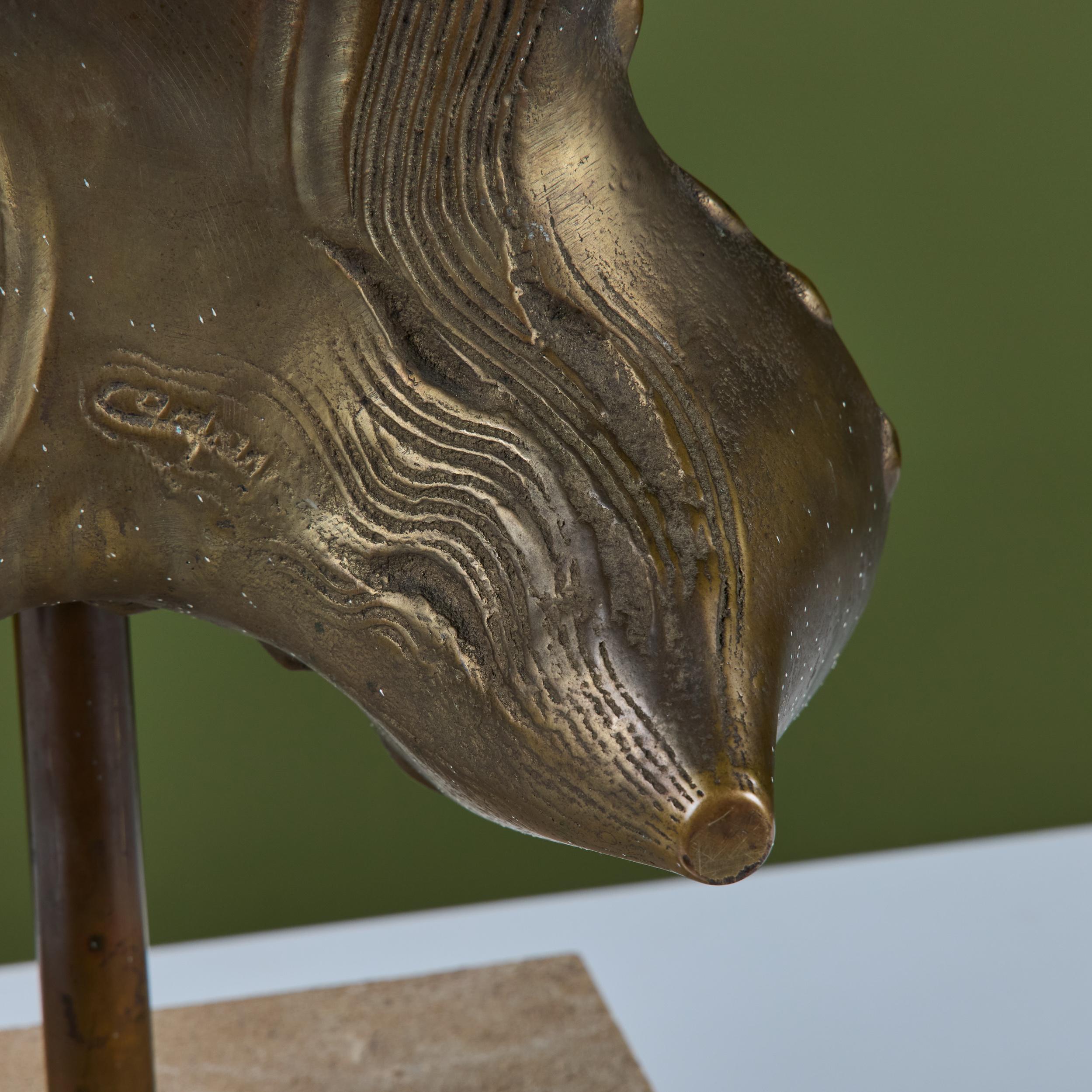 Brutalist Bronze Mounted Sculpture For Sale 8