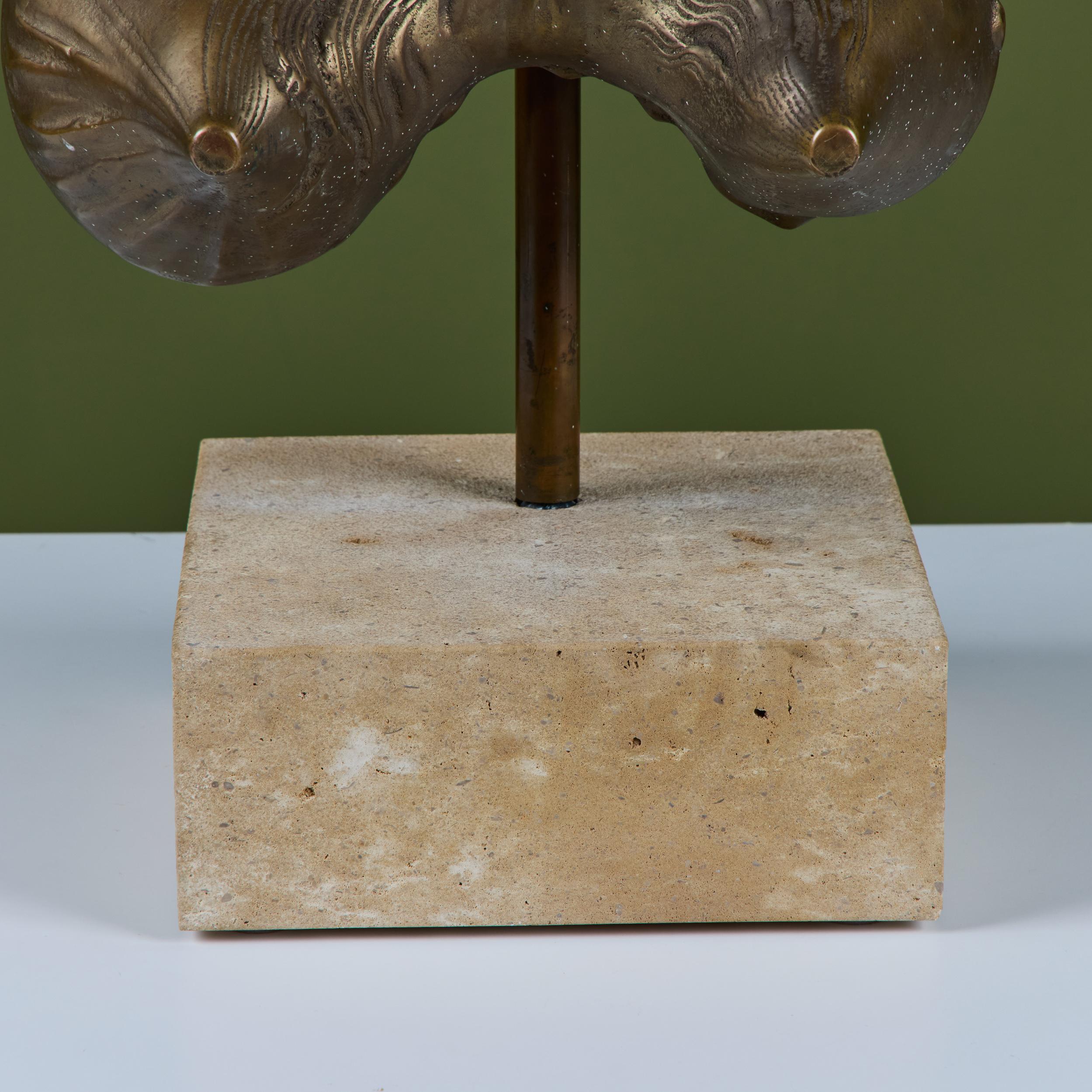 Brutalist Bronze Mounted Sculpture For Sale 9