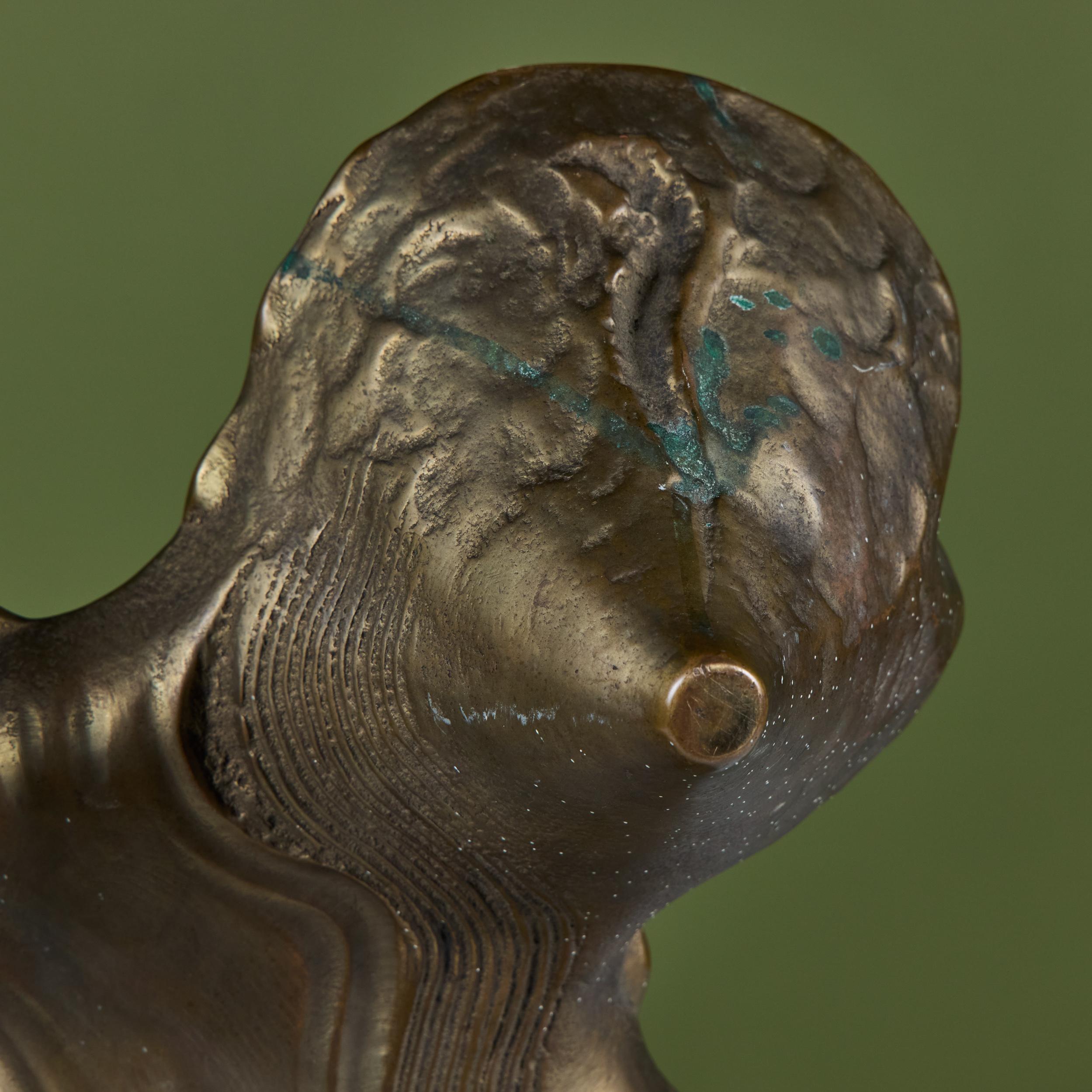 American Brutalist Bronze Mounted Sculpture For Sale