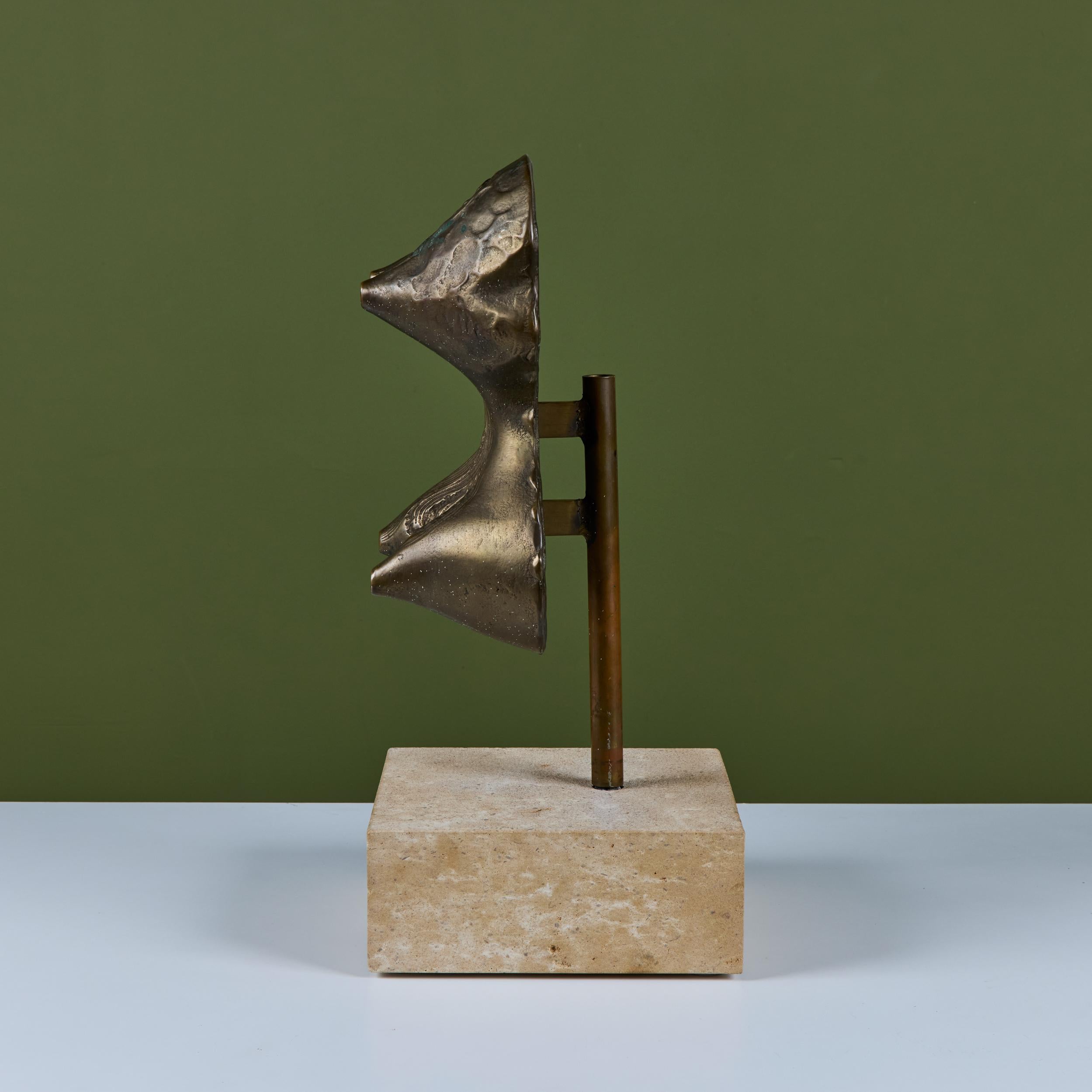 Brutalist Bronze Mounted Sculpture For Sale 3