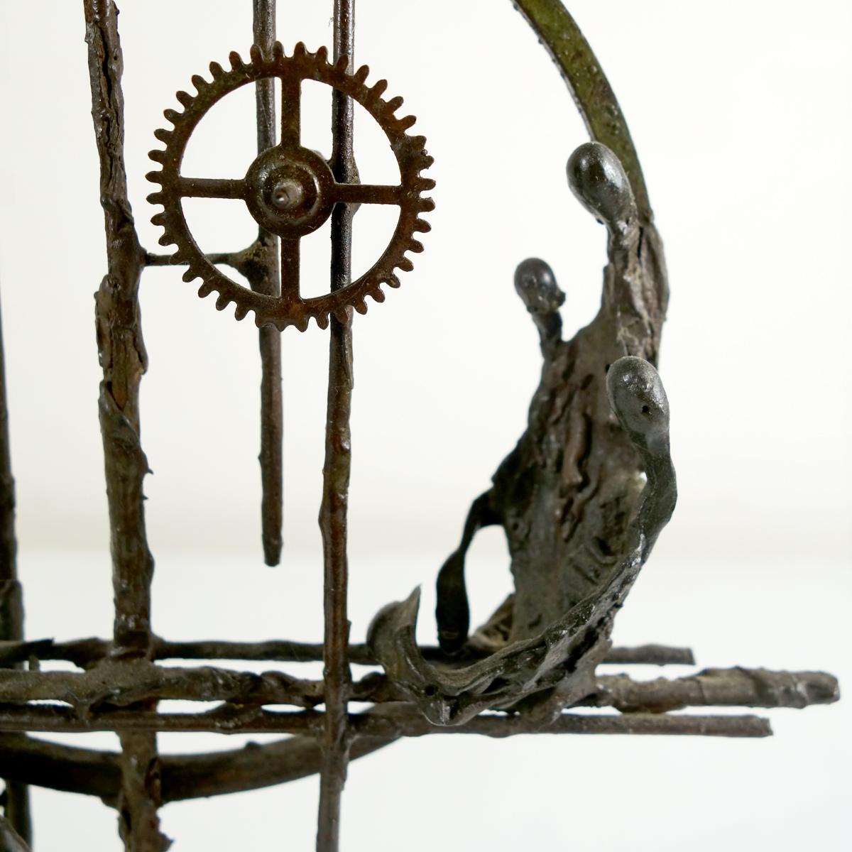 Brutalist Bronze Objet D'Art with Lots of Symbolism and Grace 3