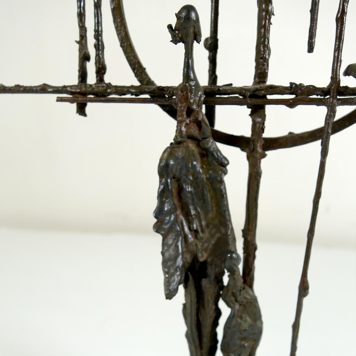 Brutalist Bronze Objet D'Art with Lots of Symbolism and Grace 4