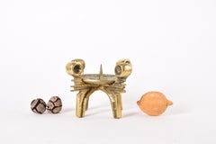 Brutalistischer Bronze- oder Messing-Kerzenhalter für große Kerze, gestempelt, modernes Design