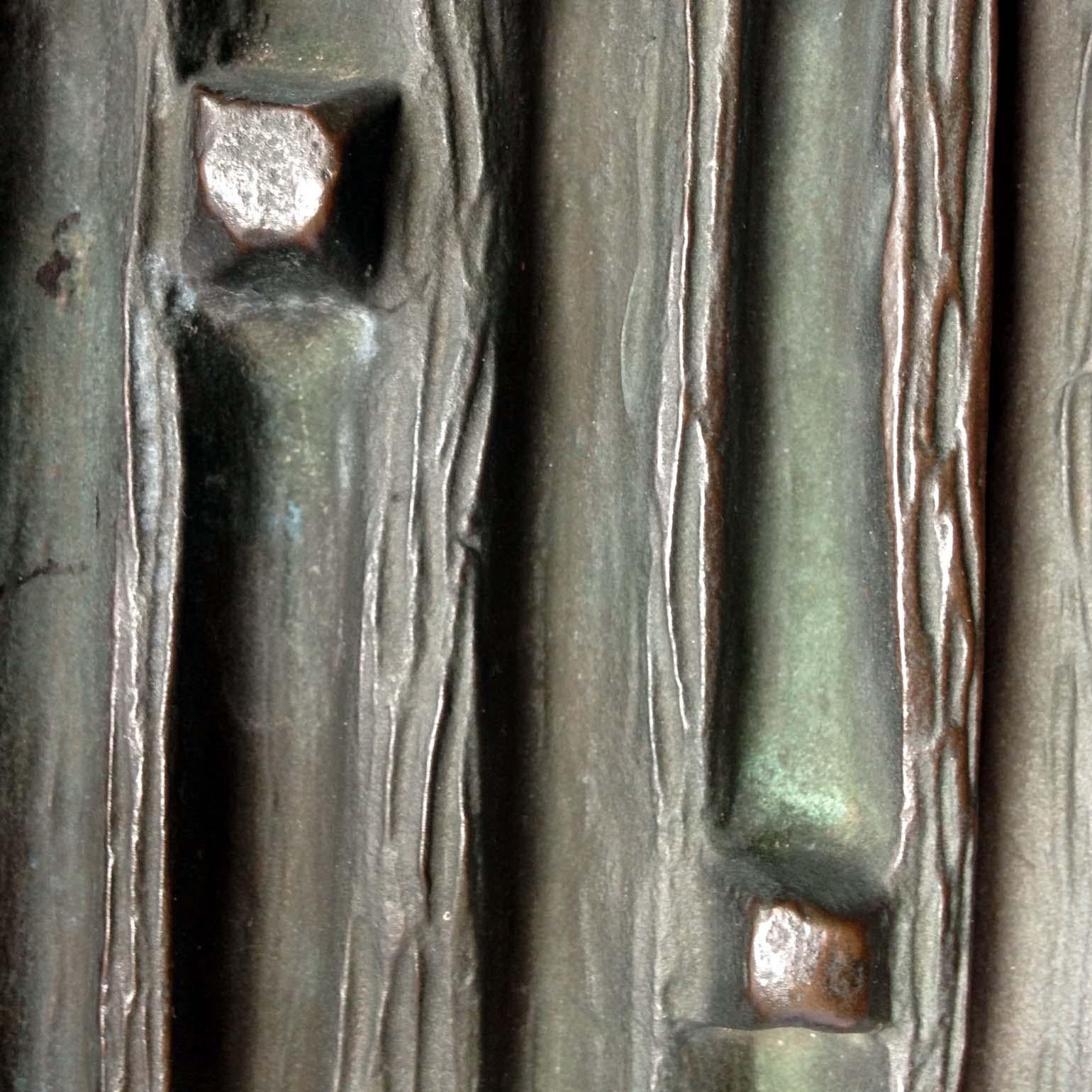 Brutalist Bronze Pair of Push and Pull Door Handles 5
