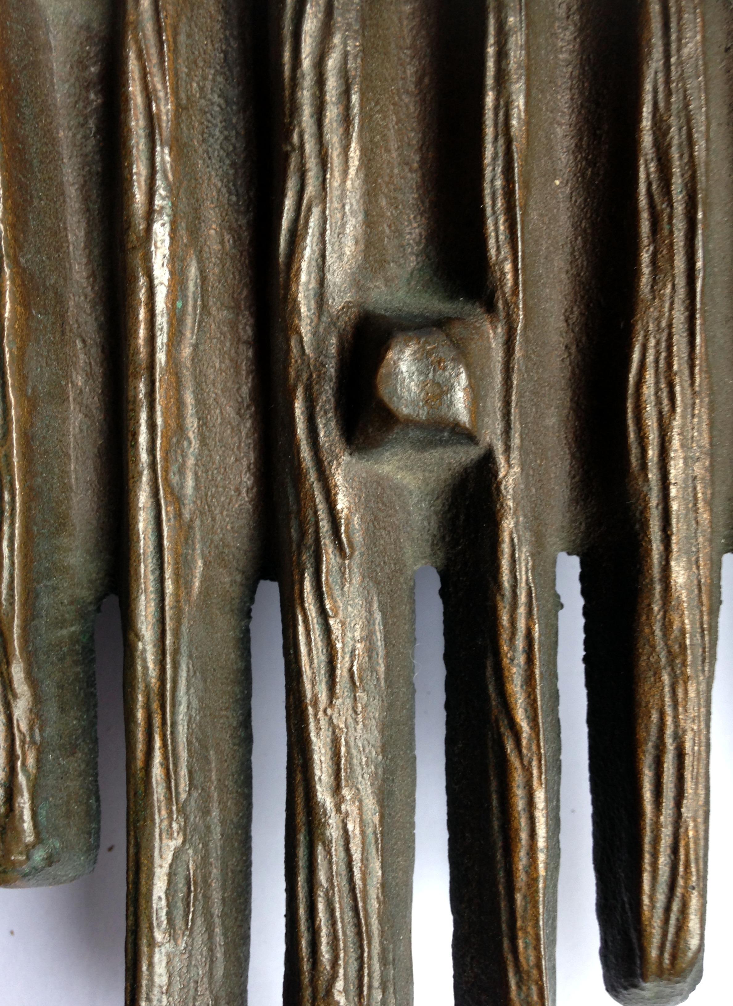 Brutalist Bronze Pair of Push and Pull Door Handles 7