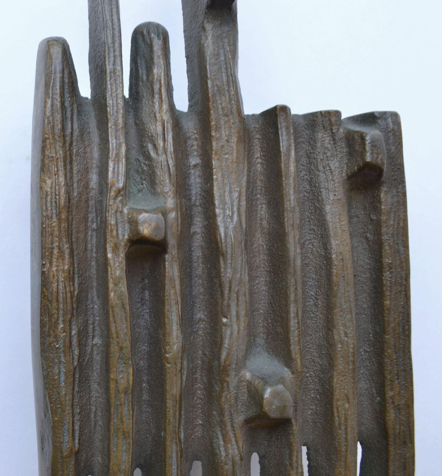 Brutalist Bronze Pair of Push and Pull Door Handles 8