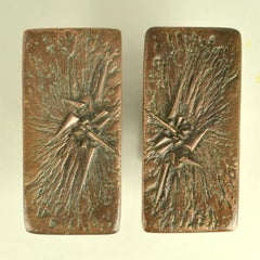 Brutalist Bronze Door Handles and Letterbox with Dynamic Relief