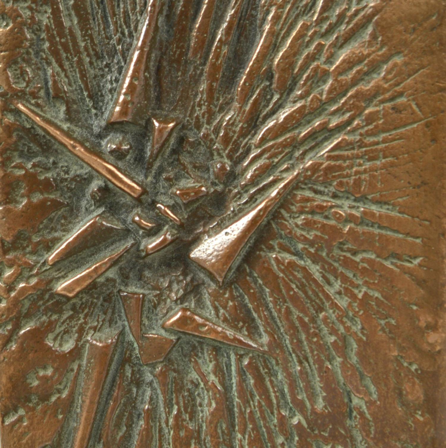Late 20th Century Brutalist Bronze Door Handles and Letterbox with Dynamic Relief For Sale