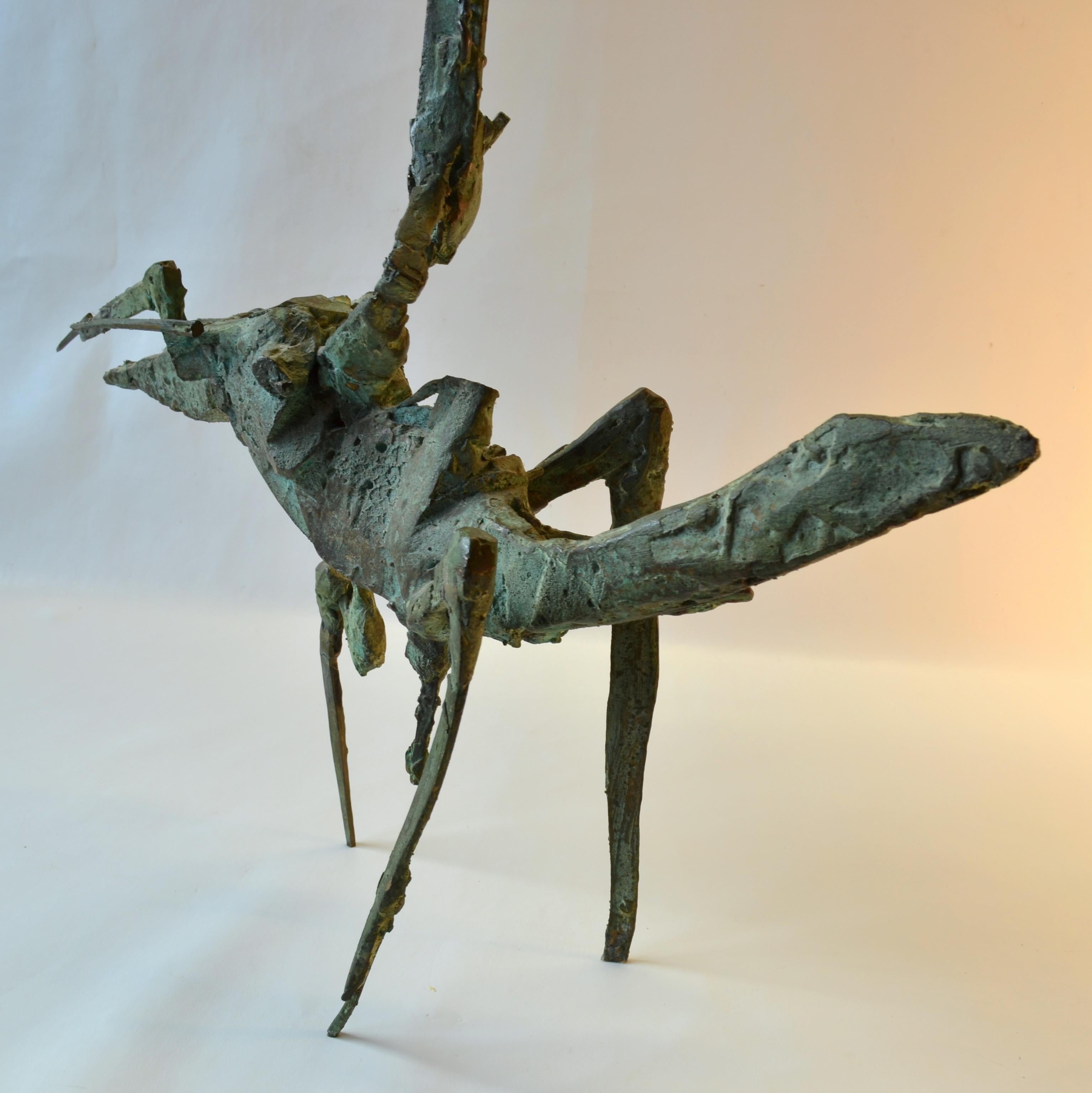 Brutalistische Bronzeskulptur eines Akrobaten auf einem Pferd des niederländischen Künstlers Jacobs (Handgefertigt) im Angebot
