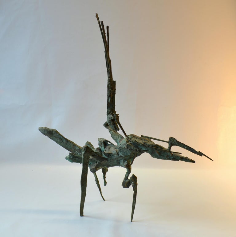 Brutalist Bronze Sculpture of Acrobat on Horse by Dutch Artist Jacobs ...