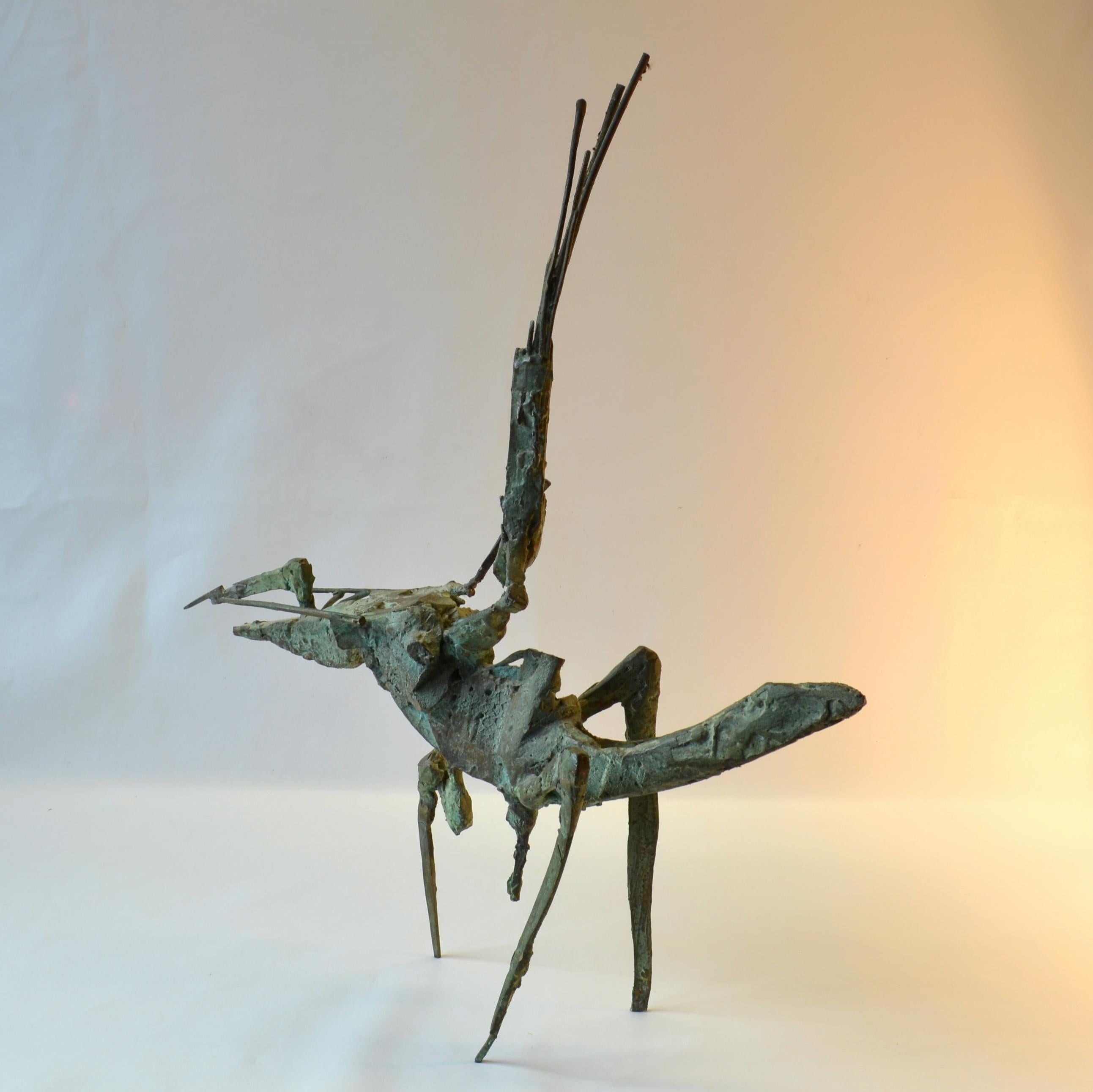 Brutalistische Bronzeskulptur eines Akrobaten auf einem Pferd des niederländischen Künstlers Jacobs im Angebot 2