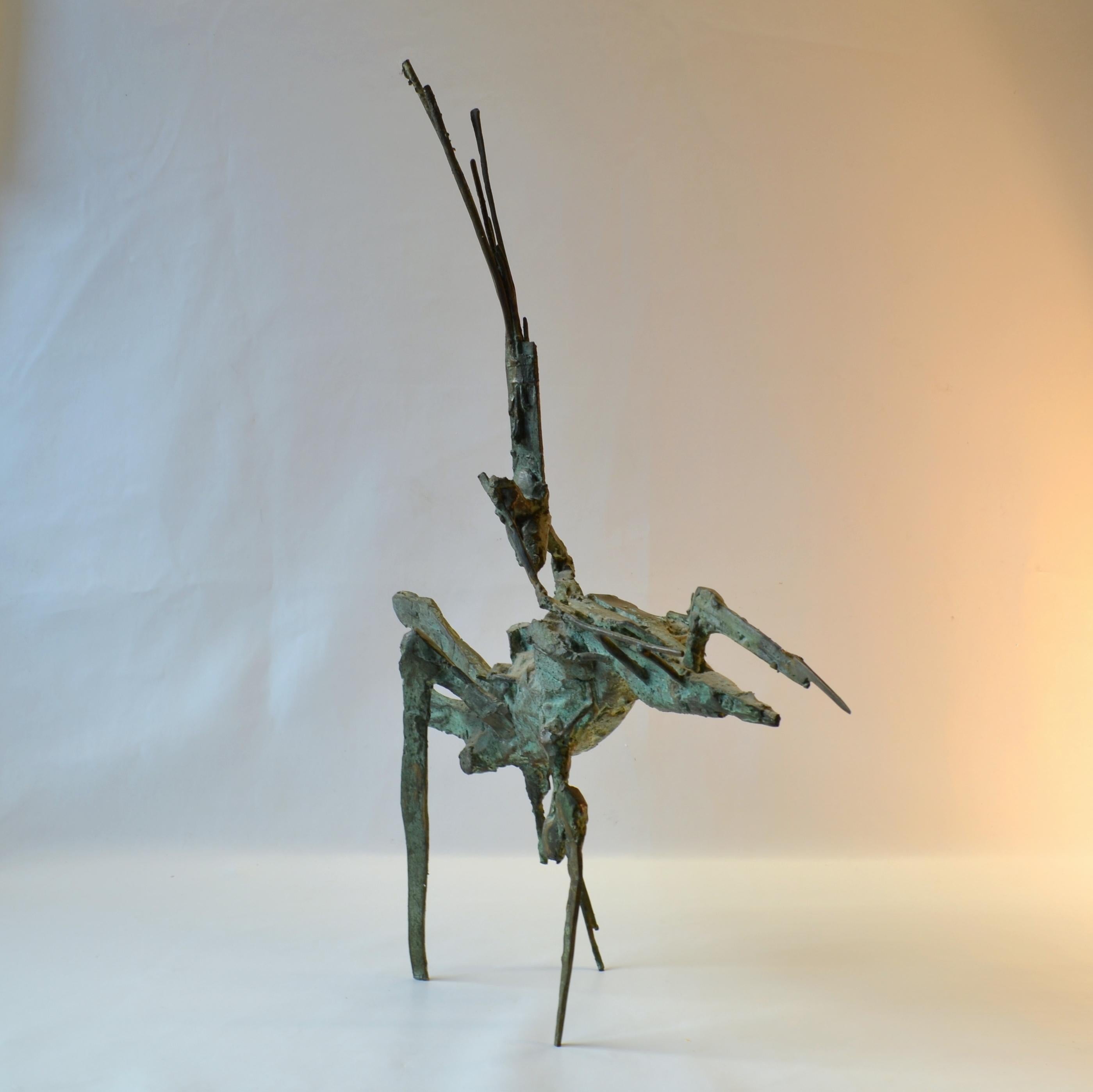 Brutalistische Bronzeskulptur eines Akrobaten auf einem Pferd des niederländischen Künstlers Jacobs im Angebot 3