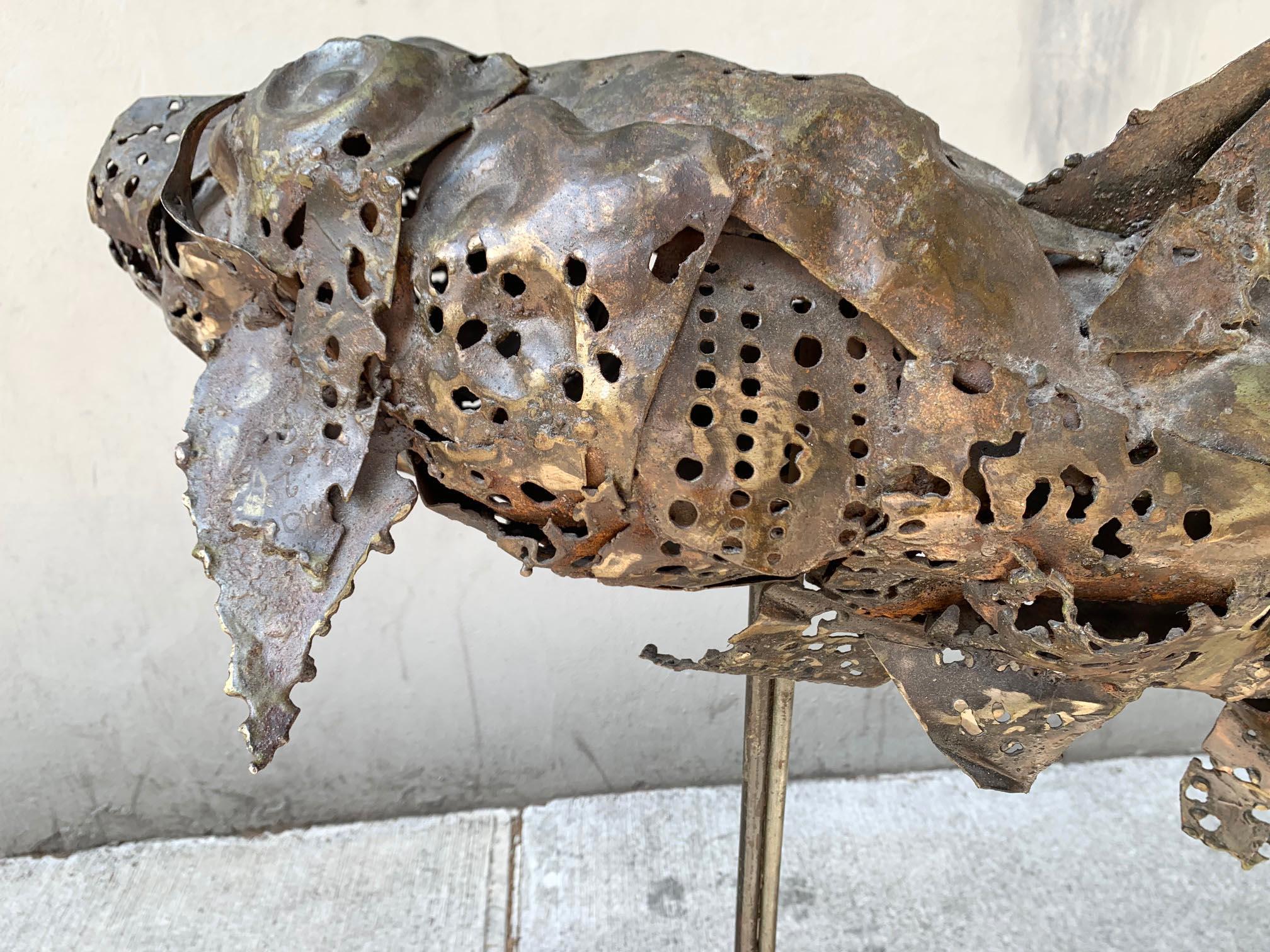 Brutalist Bronze Shark Sculpture 4